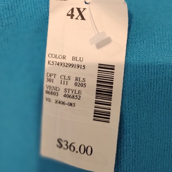 x2 Maggie Barnes TAGS Tank Tops, 4X/ 26W, Round neck, stretch,Turquoise & FUSCIA - Picture 8 of 10
